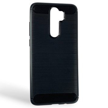 Чехол для телефона Xiaomi Redmi Note 8 Pro карбоновый противоударный с высокими бортами черный 0052396 фото