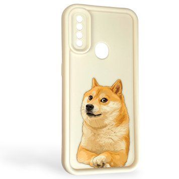 Чехол силиконовый Soft Touch с 3D принтом мема сибу для Oppo A31 молочный (Полная защита камеры) 0048283 фото
