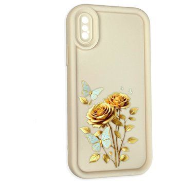 Чохол силіконовий Soft Touch з 3D принтом жіночим для Apple iPhone X молочний (Повний захист камери) 0042465 фото