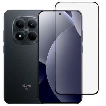 Защитное стекло для телефона Xiaomi Redmi Note 15 Pro 5G противоударное на весь экран прозрачное с черной рамкой 0053830 фото