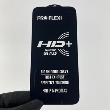 Защитное стекло для телефона Apple iPhone 14 Pro Max противоударное полноэкранное на айфон 14 про макс чёрное 0001061 фото