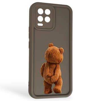 Чехол силиконовый Soft Touch с 3D принтом смешного теда мишки для Realme 8 Pro коричневый (Полная защита камеры) 0049319 фото