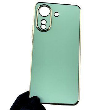 Чохол для Xiaomi Redmi 13C жіночий із золотою окантовкою із захистом камери на сяомі редмі 13с м'ятний 0012208 фото