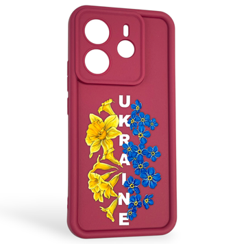 Чохол силіконовий Soft Touch з 3D принтом для Xiaomi Redmi Note 14 4G EU бордовий (Повний захист камери) 0042374 фото