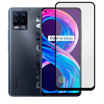 Захисне скло для телефона Realme 8 Pro протиударне повноекранне на реалмі 8 про чорне 0038637 фото
