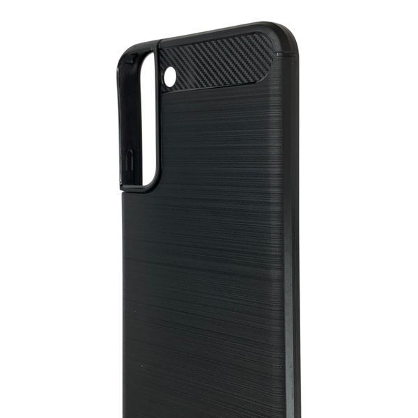 Чехол для телефона Samsung Galaxy S22 Plus (SM-S906B) карбоновый противоударный с высокими бортами черный 0052225 фото