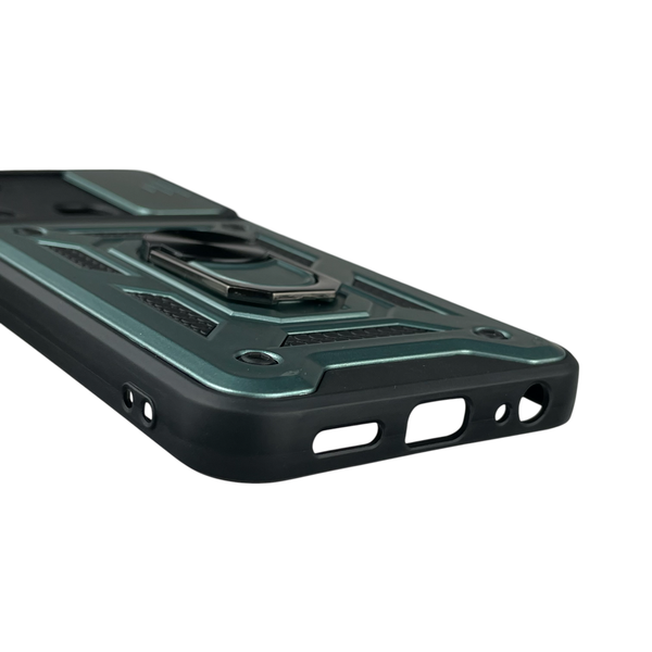 Чехол для Tecno Spark Go (KG5m) бронированный с кольцом со шторкой на техно спарк го зелёный rg1 0016082 фото