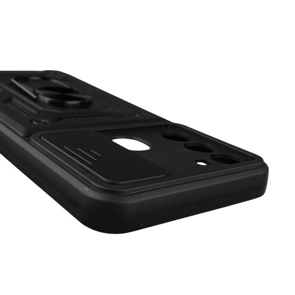Чохол для Tecno Spark 8С (KG5k) броньований з кільцем-тримачем підставкою зі шторкою на техно спарк 8с чорний rg1 0015839 фото