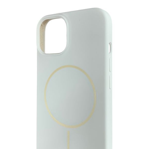 Чехол Silicone Case MagSafe для Apple iPhone 13 белый (магнитное кольцо, микрофибра) 0059993 фото