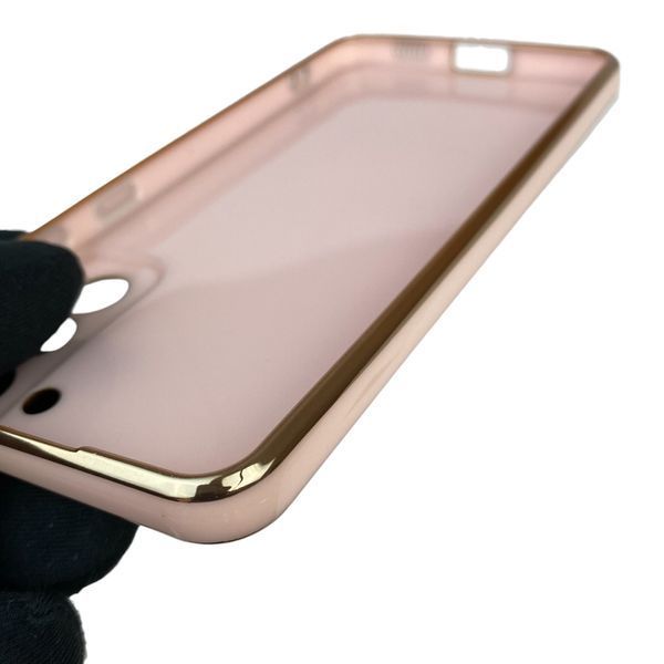 Чохол для Samsung Galaxy S21 FE (SM-G990B) з кільцем MagSafe із золотою окантовкою на самсунг с21 фе пудровий gs1 0022443 фото