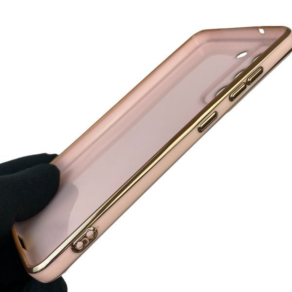 Чохол для Samsung Galaxy S21 FE (SM-G990B) з кільцем MagSafe із золотою окантовкою на самсунг с21 фе пудровий gs1 0022443 фото