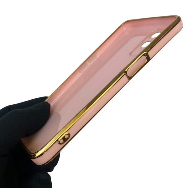 Чохол для Oppo A54 4G глянцевий із захистом камери із золотою окантовкою на оппо а54 4г пудровий gs1 0019571 фото