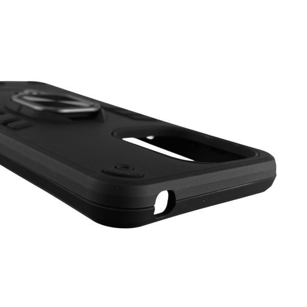 Чехол для телефона Xiaomi POCO C65 бронированный с магнитным кольцом-держателем на сяоми поко с65 чёрный 0025793 фото