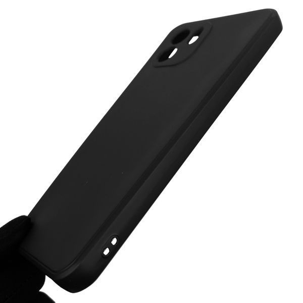Чохол для Xiaomi Redmi A1 однотонний із квадратними гранями із захистом камери на сяомі редмі а1 чорний 0001211 фото
