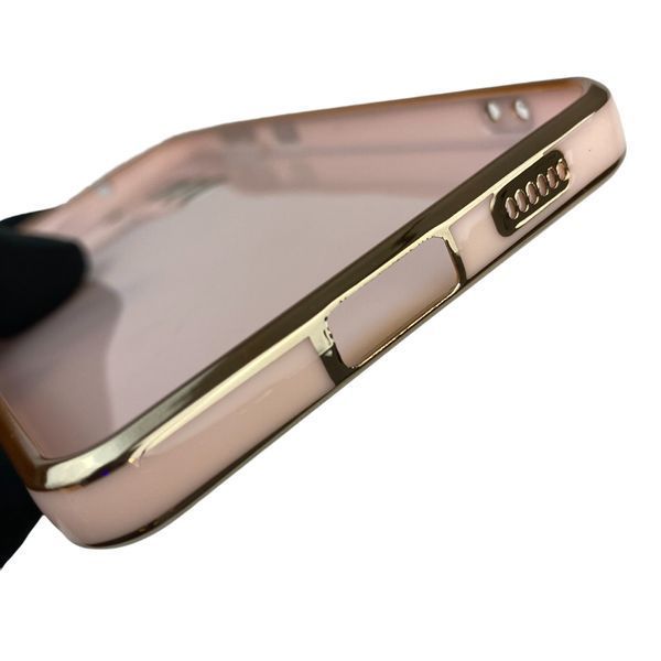 Чохол для Samsung Galaxy S21 FE (SM-G990B) з кільцем MagSafe із золотою окантовкою на самсунг с21 фе пудровий gs1 0022443 фото