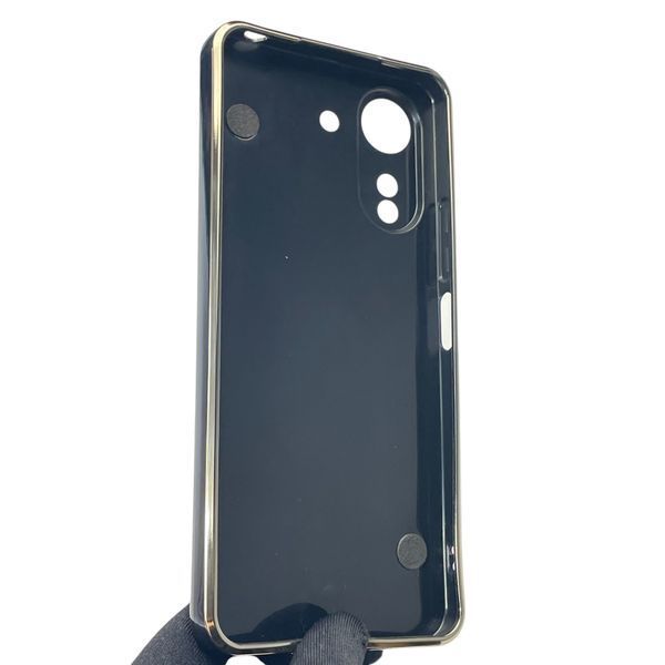 Чехол для телефона Xiaomi POCO C65 женский с ремешком и украшениями и золотой окантовкой на сяоми поко с65 черный gs1 0016356 фото