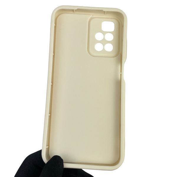 Чехол силиконовый оригинальный Soft Touch с 3D принтом злой котик для Xiaomi Redmi 10 молочный (Полная защита камеры) 0046624 фото