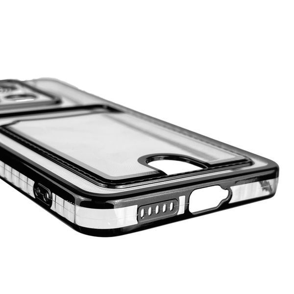 Чохол для Xiaomi POCO X6 із чорною окантовкою з кишенькою для карток на сяомі поко х6 чорний 0013251 фото