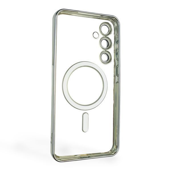 Чехол для Samsung Galaxy A55 5G (SM-A556B) с линзами на камере с MagSafe на самсунг а55 5г серебряный 0034477 фото