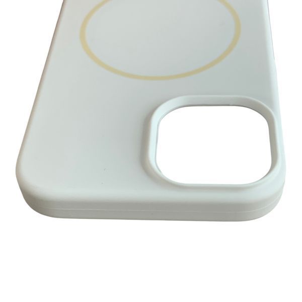 Чехол Silicone Case MagSafe для Apple iPhone 13 белый (магнитное кольцо, микрофибра) 0059993 фото