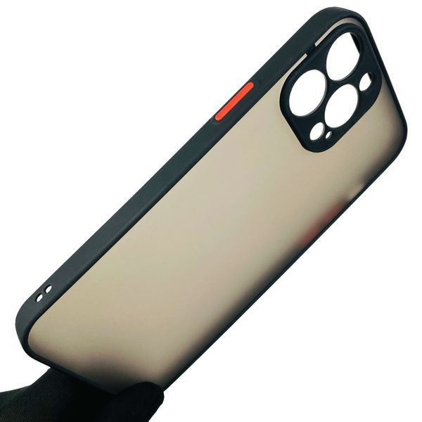 Чехол для Apple iPhone 13 Pro Max противоударный с высокими бортами защитой камеры на айфон 13 про макс чёрный 0001311 фото