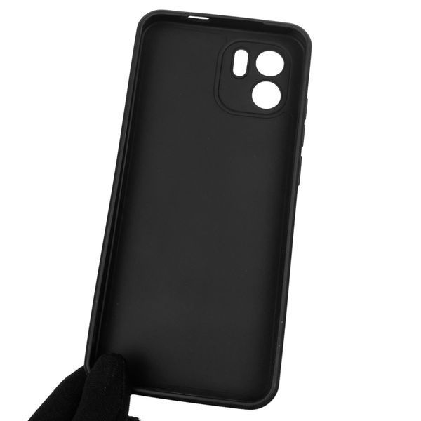 Чохол для Xiaomi Redmi A1 однотонний із квадратними гранями із захистом камери на сяомі редмі а1 чорний 0001211 фото