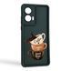 Чехол силиконовый Soft Touch с 3D принтом Чашка кофе для Xiaomi Poco C75 черный (Полная защита камеры) 0071767 фото 1