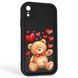 Чехол силиконовый Soft Touch с 3D принтом милый мишка для Apple iPhone Xr черный (Полная защита камеры) 0044974 фото 1