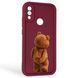 Чехол силиконовый Soft Touch с 3D принтом смешного теда мишки для Xiaomi Redmi Note 7 бордовый (Полная защита камеры) 0049264 фото 1