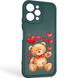 Чохол силіконовий оригінальний Soft Touch з 3D принтом милий ведмедик для Xiaomi Redmi 12 темно-зелений (Повний захист камери) 0043646 фото 1