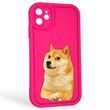 Чохол силіконовий оригінальний Soft Touch з 3D принтом мему сібу для Apple iPhone 11 малиновий (Повний захист камери)