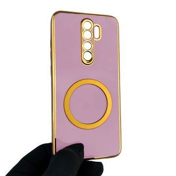 Чехол для Xiaomi Redmi Note 8 Pro с кольцом MagSafe с золотой окантовкой на сяоми редми нот 8 про черничный gs1 0022673 фото