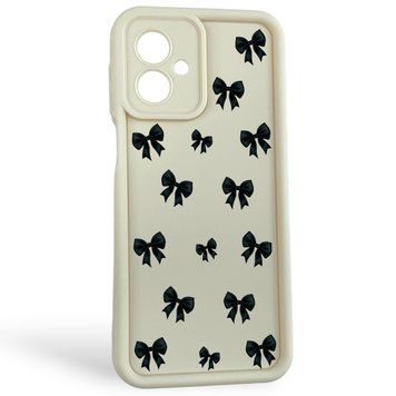 Чохол силіконовий Soft Touch з 3D принтом для Motorola G54 молочний (Повний захист камери) 0057361 фото