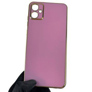 Чехол для Samsung Galaxy A05 SM-A055F с золотой окантовкой с защитой камеры на самсунг а05 сиреневый 0008237 фото