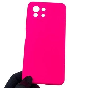 Чехол для Xiaomi Mi 11 Lite силиконовый с микрофиброй нескользящий на сяоми ми 11 лайт малиновый 0032440 фото