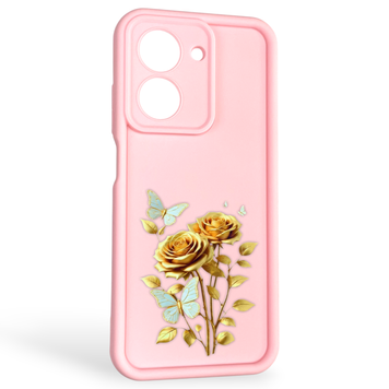Чехол силиконовый Soft Touch с 3D принтом женским для Xiaomi Redmi A5 EU розовый (Полная защита камеры) 0043019 фото