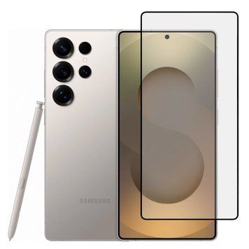 Защитное стекло для телефона Samsung Galaxy S25 Ultra противоударное на весь экран прозрачное с черной рамкой 0053812 фото