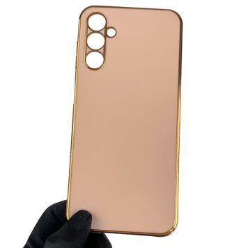 Чехол для Samsung Galaxy A14 4G SM-A145F с золотой окантовкой с защитой камеры на самсунг а14 пудровый 0000039 фото