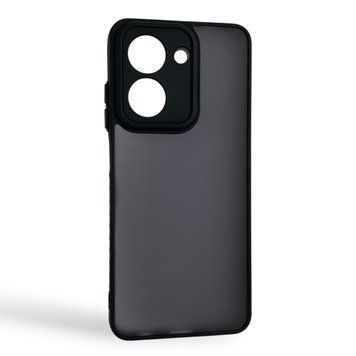 Чехол для Xiaomi Poco C71 черный матовый полупрозрачный (бампер, защита камеры) 0062303 фото