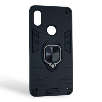 Чохол для телефона Xiaomi Redmi S2 броньований з магнітним кільцем та захистом камери чорний 0051237 фото