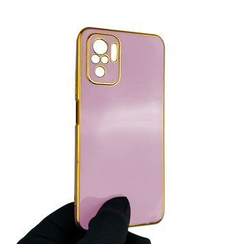 Чохол для Xiaomi Redmi Note 10S із захистом камери із золотою окантовкою на сяомі редмі нот 10с чорничний gs1 0020347 фото