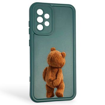 Чохол силіконовий оригінальний Soft Touch з 3D принтом кумедний тед ведмідик для Samsung Galaxy A52 4G (SM-A525) темно-зелений (Повний захист камери) 0048729 фото