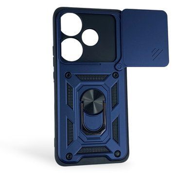 Чохол протиударний для Xiaomi Redmi Turbo 3 з магнітною пластиною зі шторкою на камері синій 0051012 фото