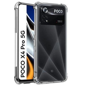 Чехол для Xiaomi Poco X4 Pro 5G с бронь углами выше экрана противоударный на поко х4 про 5г прозрачный 0002356 фото