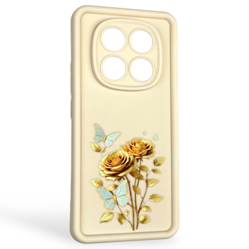 Чехол силиконовый Soft Touch с 3D принтом женским для Xiaomi Redmi Note 14 Pro 4G молочный (Полная защита камеры) 0043124 фото