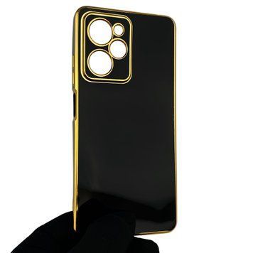 Чехол для Xiaomi POCO X5 Pro 5G с защитой камеры с золотой окантовкой на сяоми поко х5 про черный gs1 0019898 фото