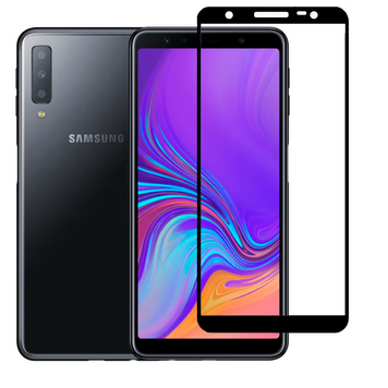 Защитное стекло для телефона Samsung Galaxy A7 2018 (SM-A750) противоударное на самсунг а7 2018 черное 0038310 фото