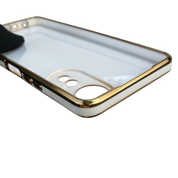Чехол для OPPO A58 4G с кольцом MagSafe с золотой окантовкой на оппо а58 белый gs1 0021335 фото