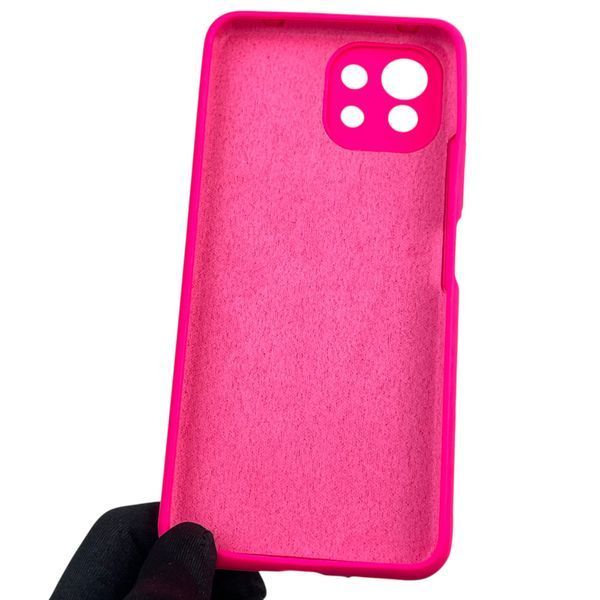 Чехол для Xiaomi Mi 11 Lite силиконовый с микрофиброй нескользящий на сяоми ми 11 лайт малиновый 0032440 фото