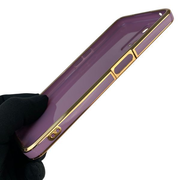 Чохол для OPPO A76 з кільцем MagSafe із золотою окантовкою на оппо а76 чорничний gs1 0022225 фото